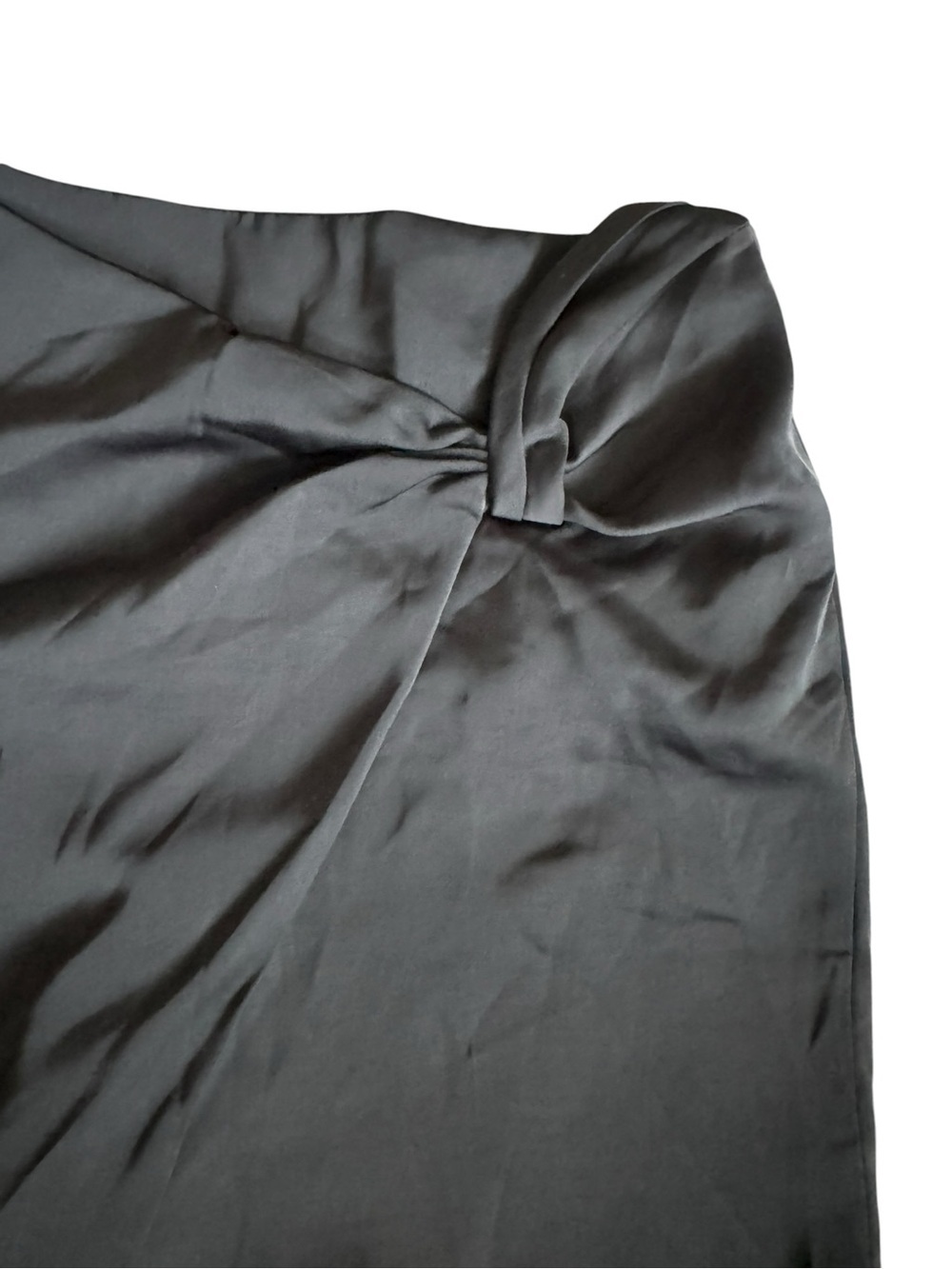 DO+BE Black Satin Side Knot Asymmetrical Flap Skort - Picture 3 of 7